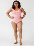 Coral Seersucker One-Piece