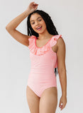Coral Seersucker One-Piece