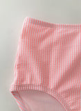 Coral Seersucker High-Waist Bottom