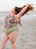Moss Gingham High-Waist Bottom