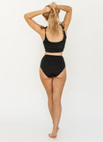 Black Shoulder-Tie Crop