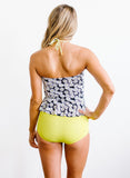 Daisy Cropped Peplum Tankini Top