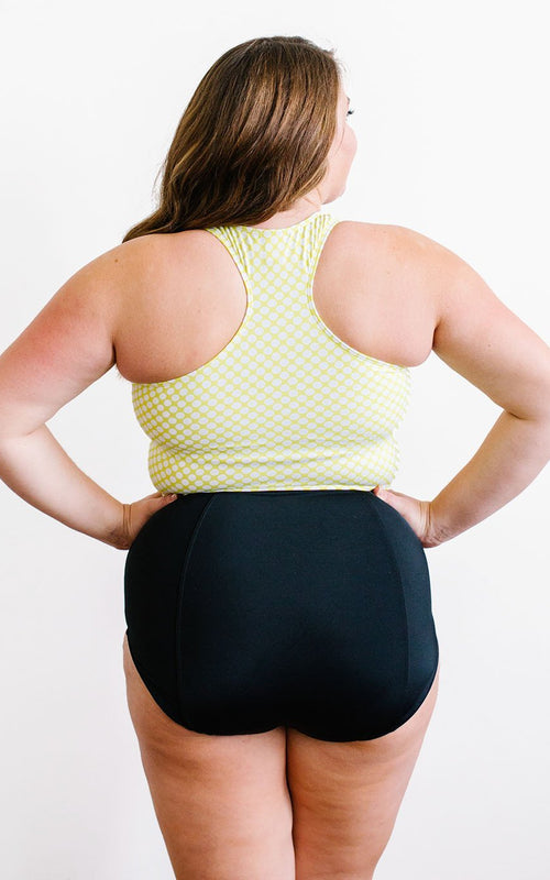 Lemon Dot High-Neck Crop Top
