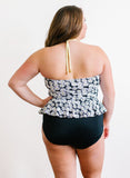 Daisy Cropped Peplum Tankini Top
