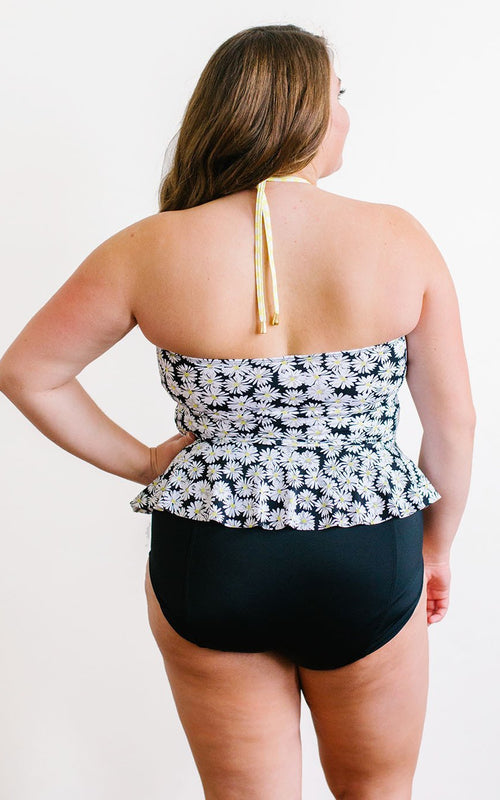 Daisy Cropped Peplum Tankini Top