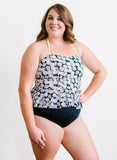 Daisy Cropped Peplum Tankini Top