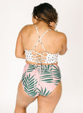 Palm Leaf High-Waist Bottom