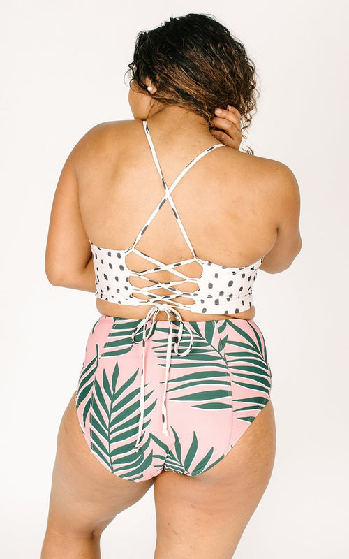 Palm Leaf High-Waist Bottom