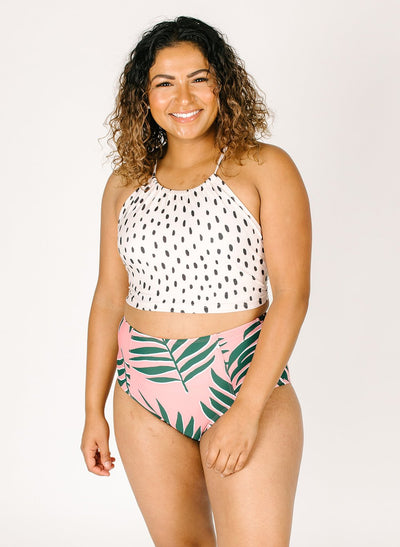 Palm Leaf High-Waist Bottom - X-SMALL / Palm Leaf