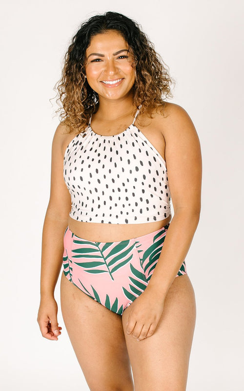 Palm Leaf High-Waist Bottom