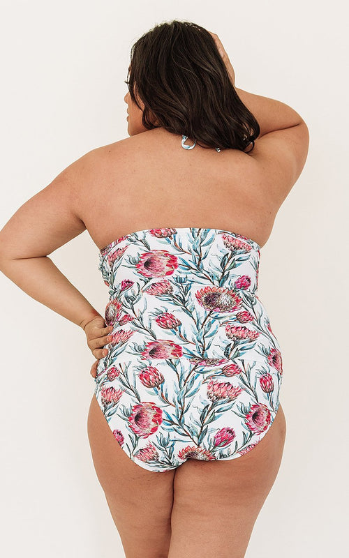 Desert Floral Cinch-Neck Tankini