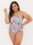 Desert Floral Cinch-Neck Tankini