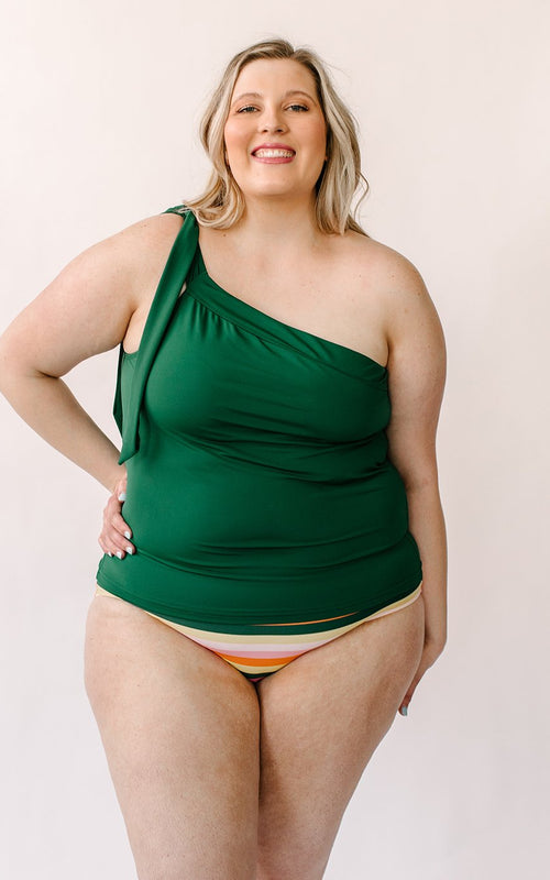 Forest One-Shoulder Tankini Top