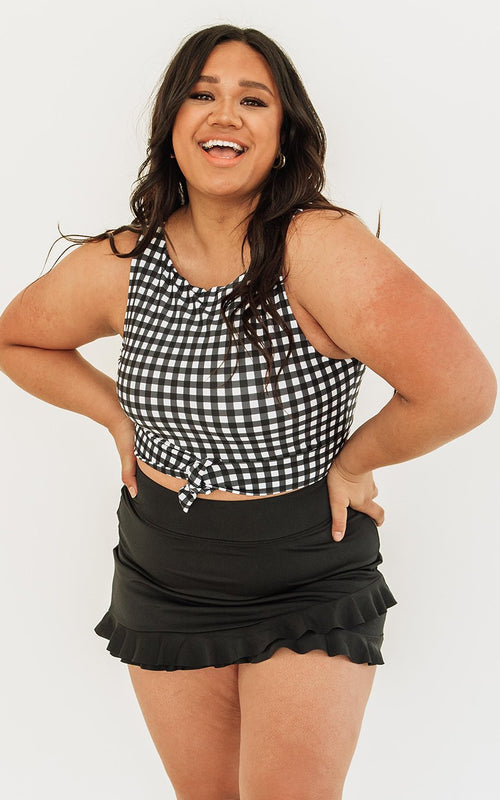 Black Ultra High-Waist Skirt w/ Bottoms
