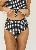 Black Gingham High-Waist Bottom