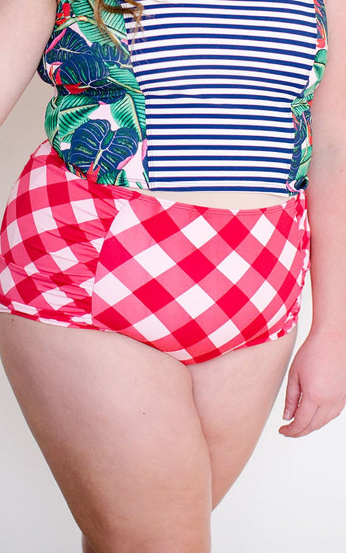 Gingham Ruched Bottom