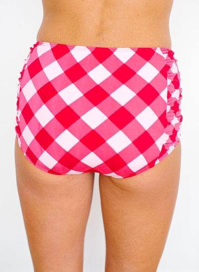 Gingham Ruched Bottom - X-SMALL / Gingham