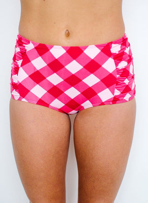 Gingham Ruched Bottom