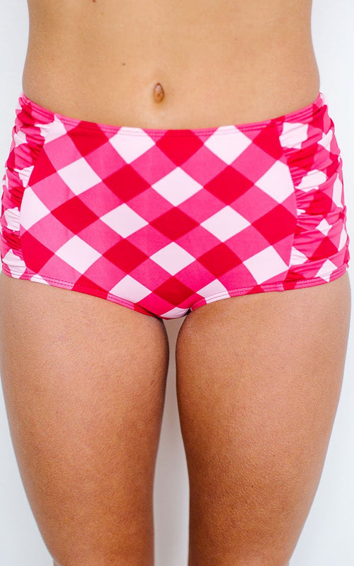 Gingham Ruched Bottom