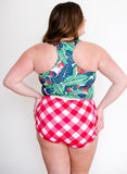 Gingham Ruched Bottom