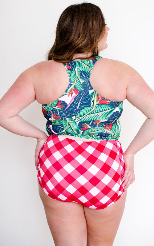 Gingham Ruched Bottom