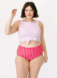 Red Gingham High-Waist Bottom