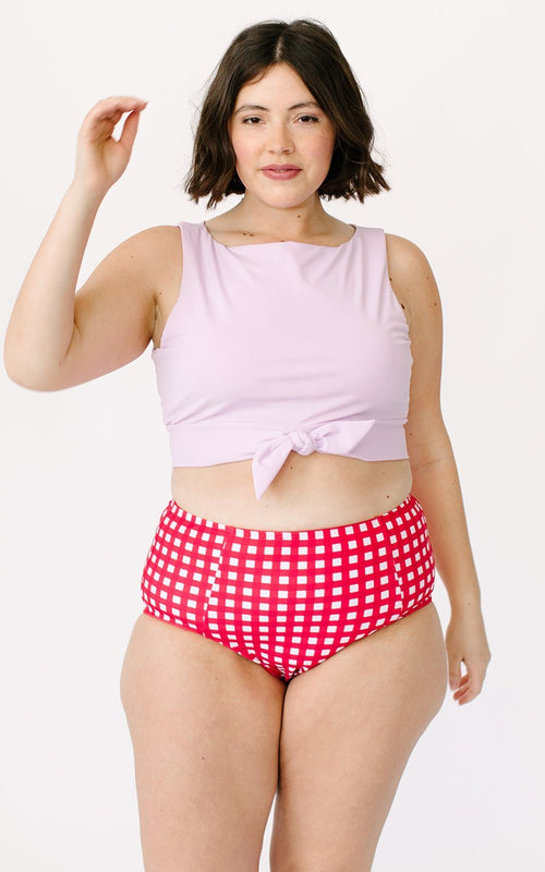 Red Gingham High-Waist Bottom