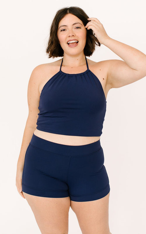 Midnight High-Neck Crop