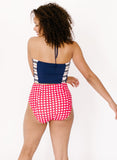 Red Gingham High-Waist Bottom