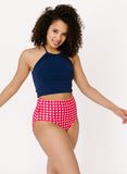 Red Gingham High-Waist Bottom