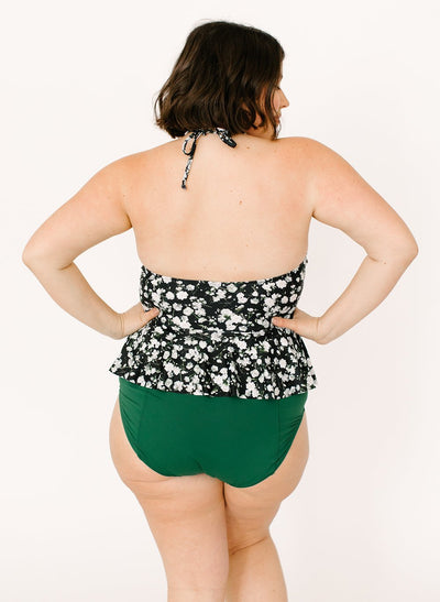 Tiny Floral High-Neck Peplum - X-SMALL / Tiny Floral