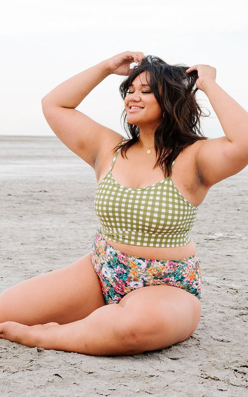 Moss Gingham Cage Bralette