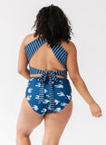 Nautical Stripe Cross-Back Crop Top
