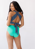 Nautical Stripe Cross-Back Crop Top