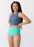 Nautical Stripe Cross-Back Crop Top