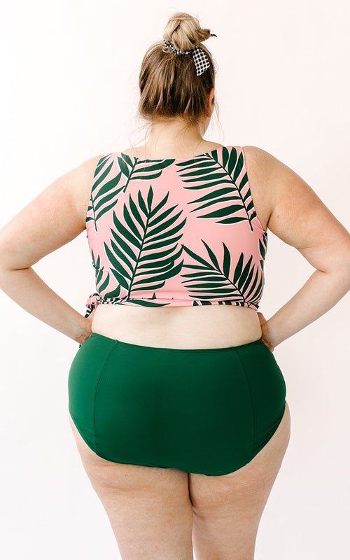 Palm Leaf Side-Tie Crop Top