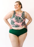 Palm Leaf Side-Tie Crop Top