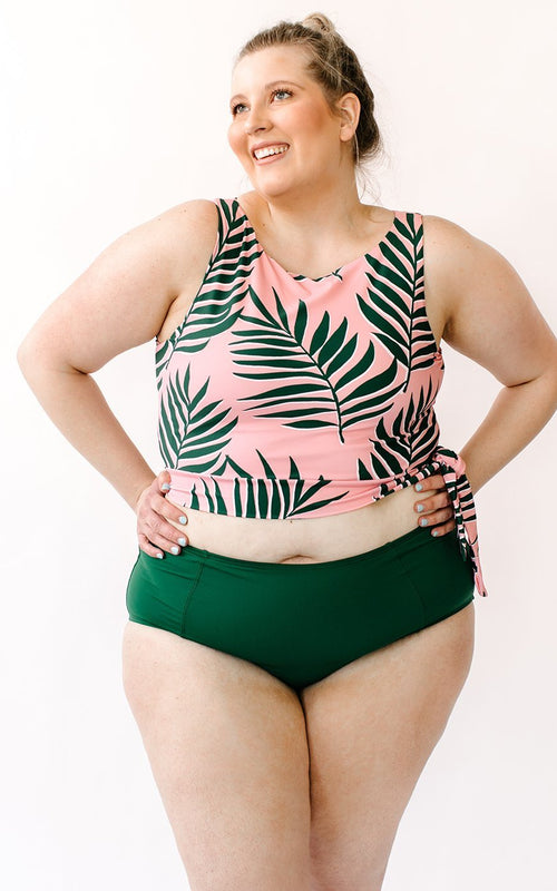 Palm Leaf Side-Tie Crop Top