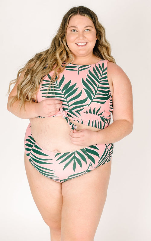 Palm Leaf High-Waist Bottom