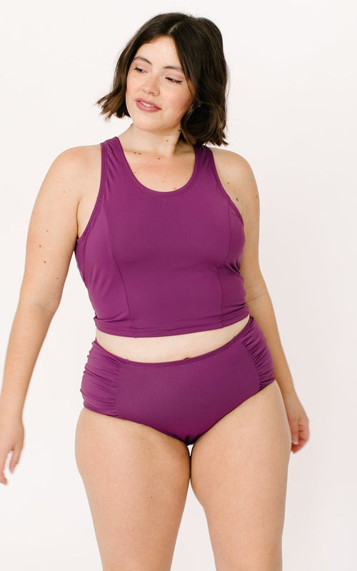 Plum Ruched Bottom