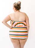 Rainbow Stripe Bandeau One-Piece