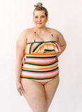 Rainbow Stripe Bandeau One-Piece