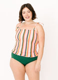 Rainbow Stripe Smock Crop Top