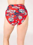 Red Floral High-Waist Bottom