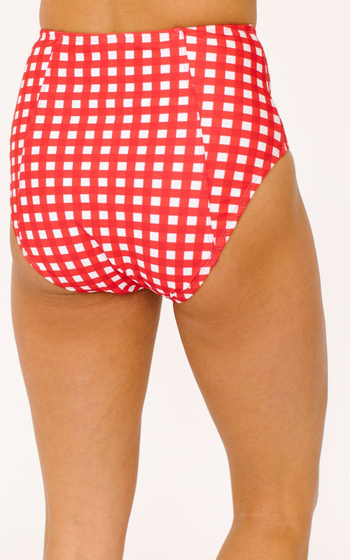 Red Gingham High-Waist Bottom