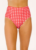 Red Gingham High-Waist Bottom
