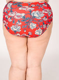 Red Floral High-Waist Bottom