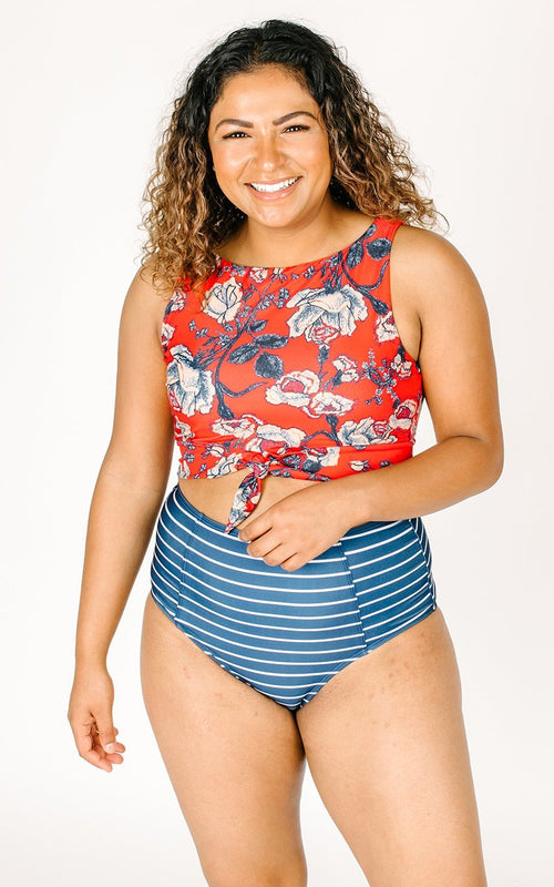 Nautical Stripe High-Waist Bottom