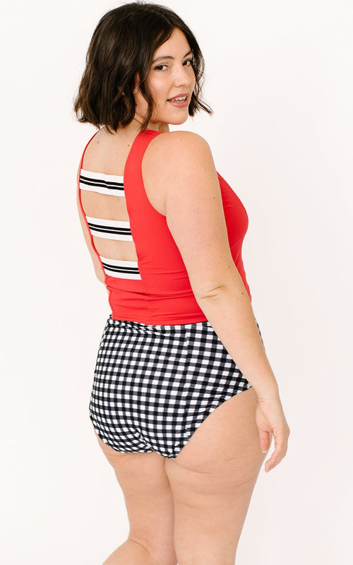 Red Square-Neck Crop