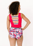 Red Square-Neck Crop
